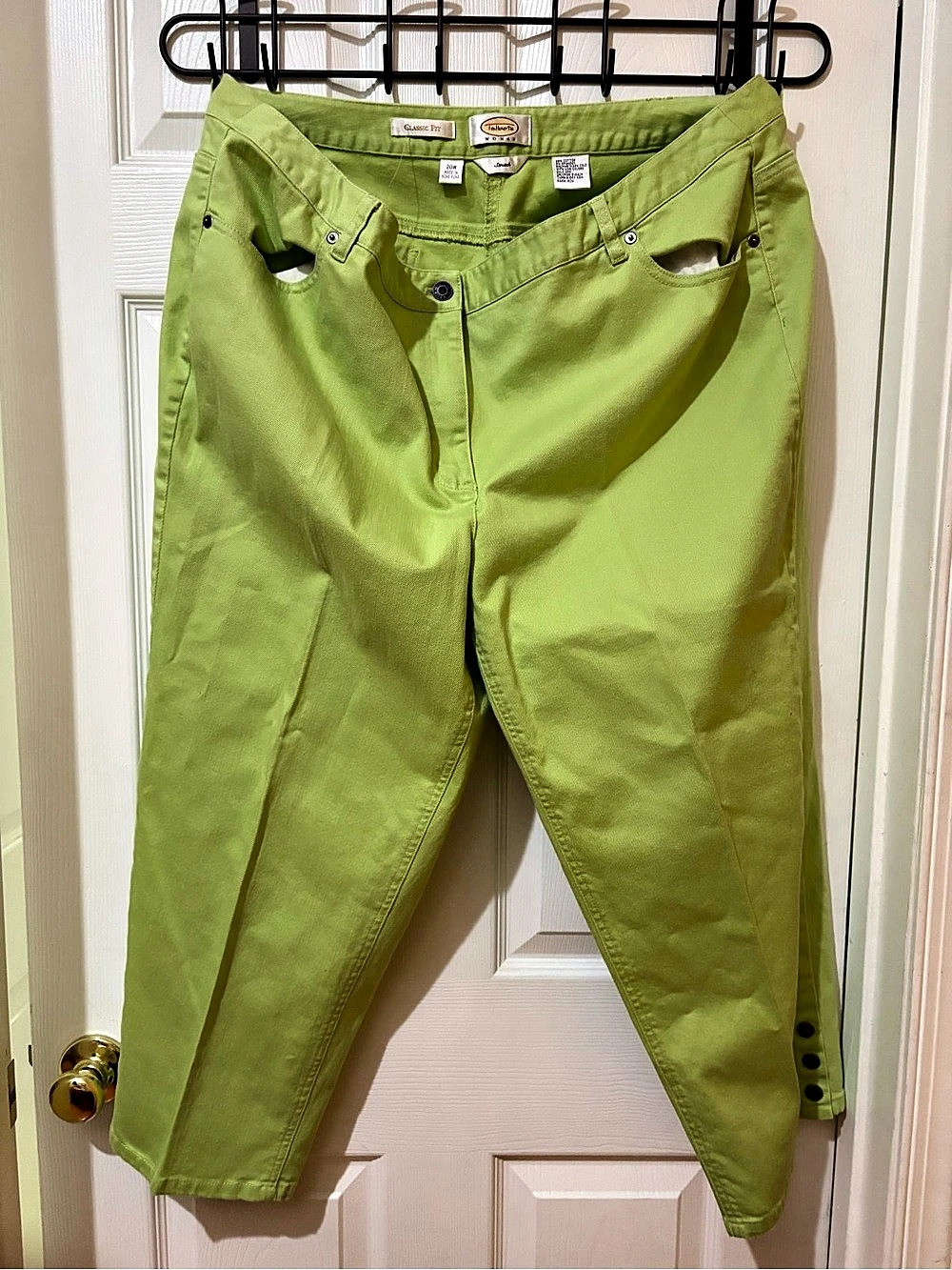 Talbots Classic Fit Cropped Pants in Green Size 20W Like New